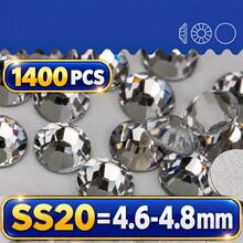 1440pcs/Pack Flat Back Rhinestones, Loose Transparent White Craft Stones, Glass Rhinestones, Size Range [1.7-4.8mm], Silver Rhinestones, Suitable For Clothing/Strollers/Shoes/Mugs/Handicrafts/Shoes/Phone Cases/Cups/Room Decor/Book Binding/And Other Scenes. - Silver - View 17