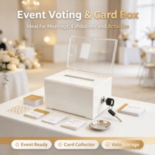 Donation Storage Tank Transaction Lock Ballot Box Raffle Suggestion Box Savings Money Box Ticket Container Acrylic Fundraising Collection Box - Multicolor - View 4
