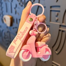Hasbro 1 Creative Sanrio Cute Motorcycle-Shaped Keychain, Bag Pendant, Car Key Chain. The Cute Appearance Is Combined With Design. The Soft Rubber Material Is Light And Free Of Burden, And The Pendant Structure Is Stable - Multi-color - View 4