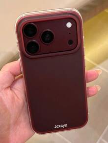 Minimalist Frosted Semi-Transparent Phone Case Compatible With IPhone 17 Pro Max 17 Pro 17 16 Pro Max 16 Pro 16 15 Pro Max 15 Pro 15 14 Pro Max 14 Pro 14 Cases Macaron Colors Matte Transparent Back Cover - Burgundy - View 2