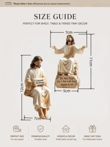 1pc Human Statue Resin White Beige Hand-Painted Art Sculpture, Desktop Bookshelf Bedroom Office Coffee Table Countertop Spiritual Home Decor Ornament, Suitable For Living Room Bookshelf Display - Priest - View 10