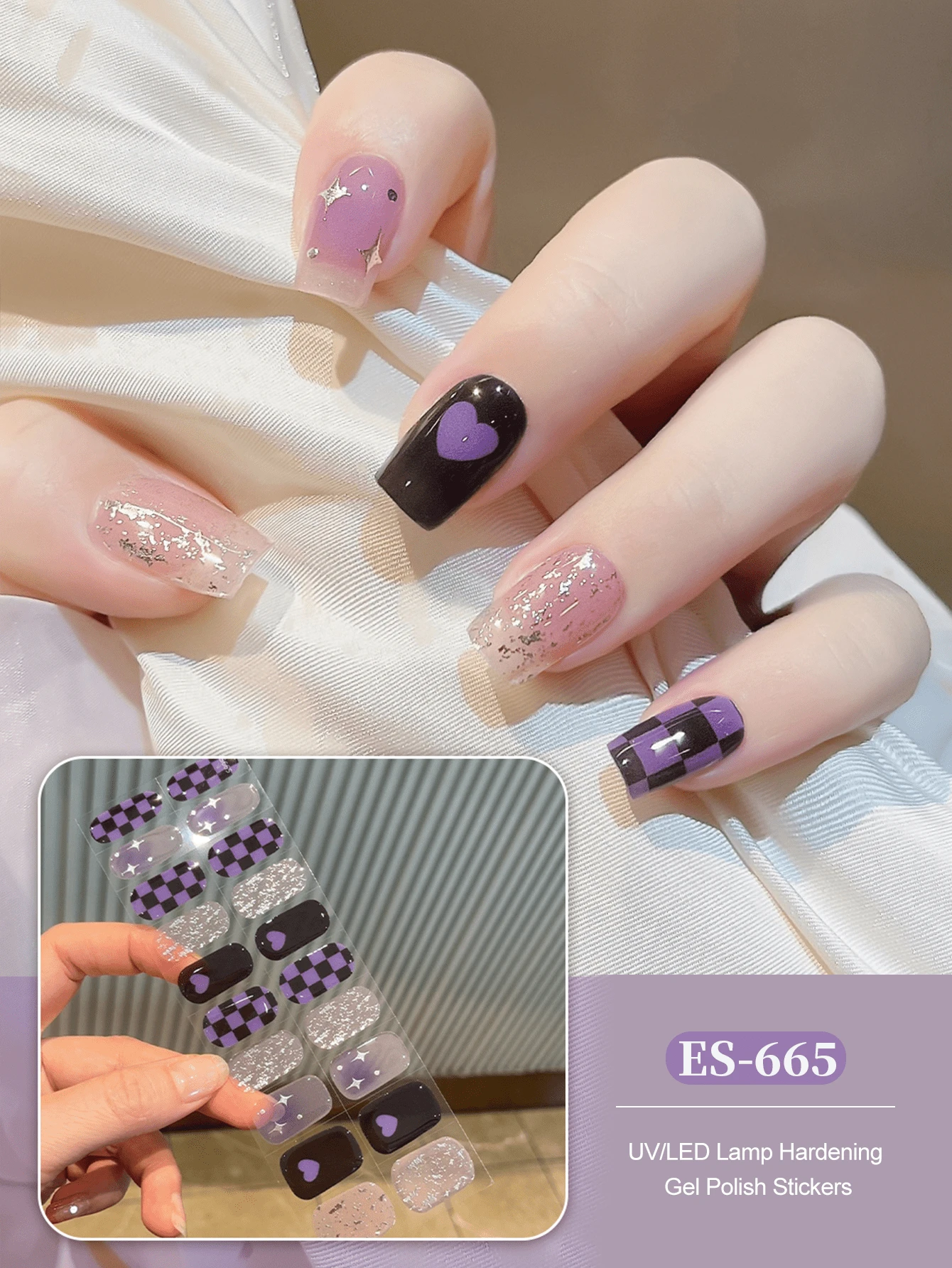 Christmas Semi Cured Gel Nail Strips, 20Pcs Long Lasting Salon Quality Wraps, Easy Apply & Remove Gel Nail Stickers With UV Light