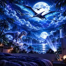 Jurassic Dinosaur Projection Lamp, Tyrannosaurus Rex, Pteranodon, Pterosaur, Fantasy Dinosaur Theme LED Atmosphere Night Light, Suitable For Bedroom Bedside Decoration Atmosphere Light - Multicolor - View 4