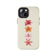 Floral Phone Case Summer Floral Orchid And Lily Minimalist Style Compatible With Iphone 17 Air 17 Pro Max 16 Pro 15 14 Plus 13 12 11 - Multicolor - View 1