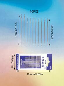 [10pcs/Set]Hand Sewing Needle Set, Gold Tail / Silver Tail 2 Colors Available, Includes 4.5cm+5.3cm Common Sizes, Suitable For Home Sewing, Clothing Repair, Embroidery, Alteration, Patchwork, Cross Stitch And Other Handicraft Scenarios - Hand Sewing Needle - View 7