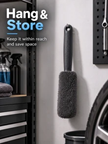 Soft Microfiber Car Wheel Cleaning Brush, Scratch-Free Rim And Tire Brush, Flexible Deep Cleaning Detail Tool, Multi-Function Wheel Brush For Sedan, Truck, SUV, Motorcycle, Washable And Reusable - Multiple Styles - View 4