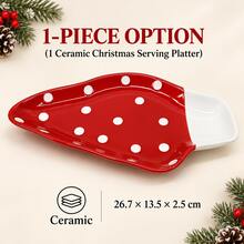 WGROOM 1pc Christmas Hat Ceramic Plate, Red And White Color Scheme Holiday Appetizer Dessert Snack Tray, Suitable For Home, Restaurant, Party And Holiday Dining - Multicolor - View 5