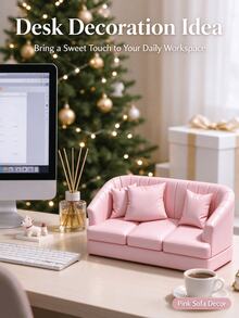 Hadiah Natal 1 Buah Sofa Mini 3 Dudukan Lucu untuk Meja, Dekorasi Meja Kantor Bertema Natal, Figur Sofa Kecil dengan Tekstur Realistis, Cocok untuk Pajangan Meja Kerja, Hadiah Liburan untuk Rekan Kerja - MultiWarna - View 11