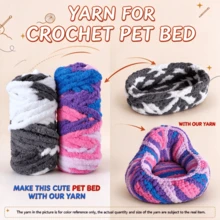 CLSUPER Gradient Color Giant Chunky Chenille Yarn 18oz/500g Super Soft Striped Arm Knitting Yarn, Suitable For Crochet Projects, DIY Blankets, Pet Beds, Beginner-Friendly, Washable - Multicolor - View 4
