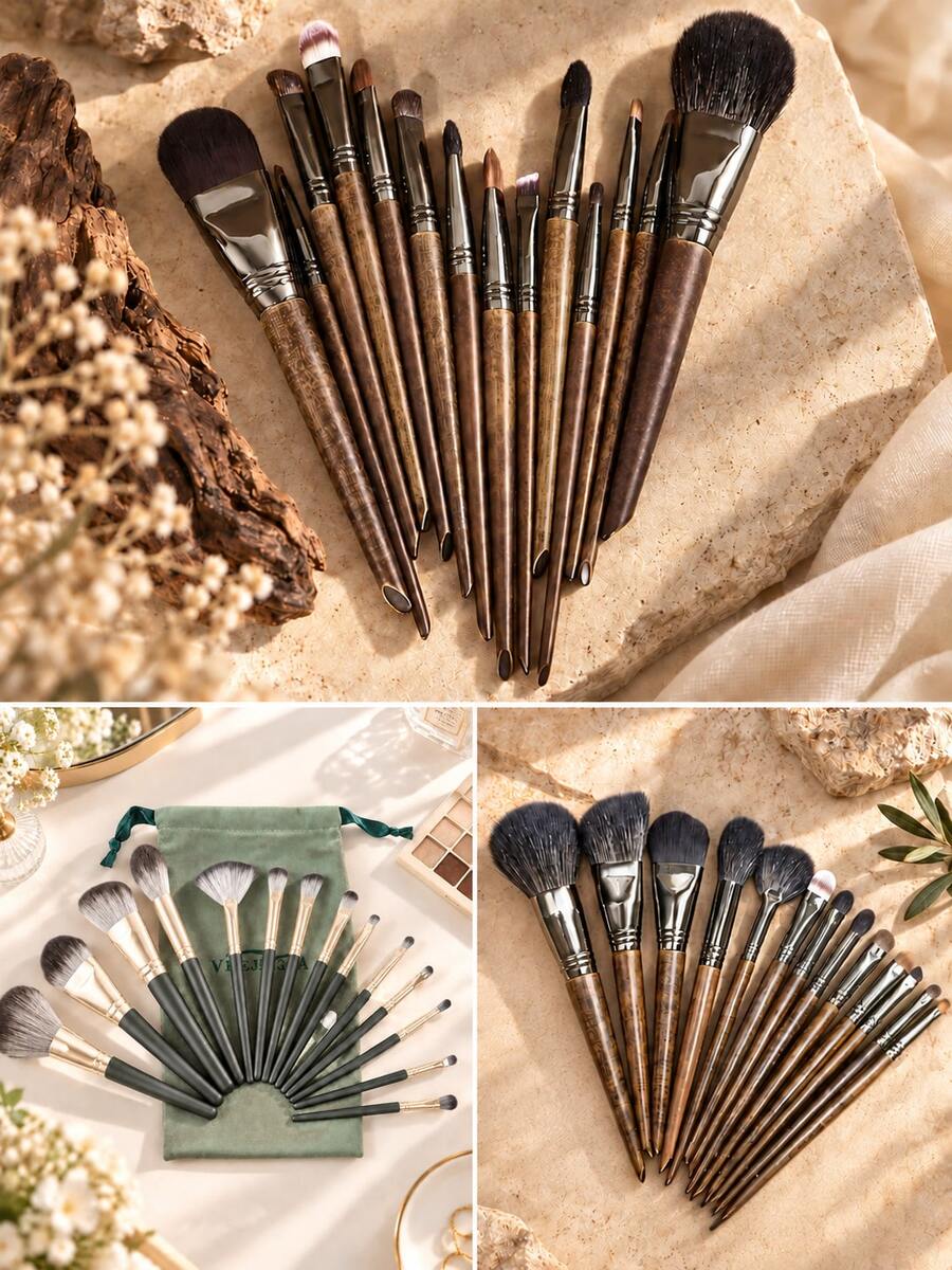 專業化妝刷套組 全臉化妝刷組 柔軟高密度 底妝 粉底 腮紅 修容 眼影 暈染 遮瑕 高光刷 化妝美容工具 女性適用 初學者 日常化妝與旅行必備