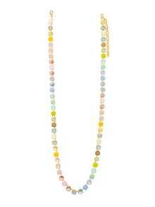 1pc Colorful Macaron Layered Long Necklace, Gold Candy Rainbow Chain & Pendant, Y2K Dopamine Bohemian Style Women's Vacation Party - Macaron Necklace - View 7