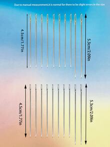 [10pcs/Set]Hand Sewing Needle Set, Gold Tail / Silver Tail 2 Colors Available, Includes 4.5cm+5.3cm Common Sizes, Suitable For Home Sewing, Clothing Repair, Embroidery, Alteration, Patchwork, Cross Stitch And Other Handicraft Scenarios - Hand Sewing Needle - View 6