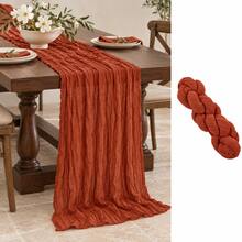 10 Pack Terracotta Cheesecloth Table Runner, Soft Sheer Gauze Fabric, Boho Rustic Table Decor For Wedding Reception, Bridal Shower, Baby Shower, Birthday Party, Thanksgiving, Holiday Events, Farmhouse Dining Table, Table Centerpiece And Home Decor - Multicolor - View 8