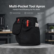 Adjustable Multi-Pocket Waist Tool Apron, Heavy Duty Canvas Gardening Work Hip Bag Apron, Suitable For Gardening, Handicrafts, Woodworking - Multicolor - View 2