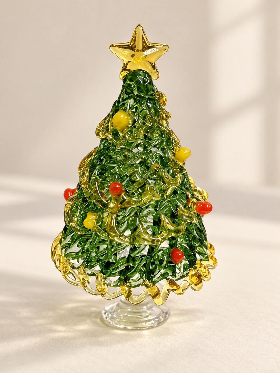 Ornamen Pohon Natal Kaca Kristal, Patung dengan Nilai Koleksi dan Dekoratif, Cocok untuk Pajangan Meja Rumah Saat Liburan, Pilihan Ideal untuk Dekorasi Rumah Orang Dewasa. Cocok untuk Meja Rumah, Pajangan Jendela, dan Menciptakan Suasana Liburan Natal, Juga Dapat Digunakan Sebagai Hadiah Tahun Baru. - Berbagai gaya - View 1