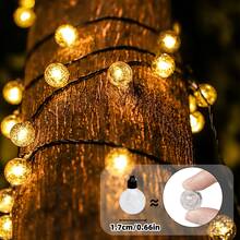 Solar Powered Bubble Ball String Lights, 100/50/20 LED Hanging Bubble Lights, 8 Lighting Modes, Automatic Light Sensor Switch, Suitable For Garden Wedding Party Yard Fence Porch Tree Summer Valentine's Day Christmas Decoration - Solar-powered Bubble Balls - View 5