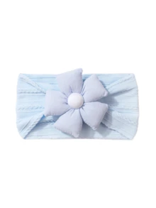 1pc New Solid Color Jacquard Headband Cute Five-Petal Flower Fashionable Soft Thin Hair Accessory - Multicolor - View 28