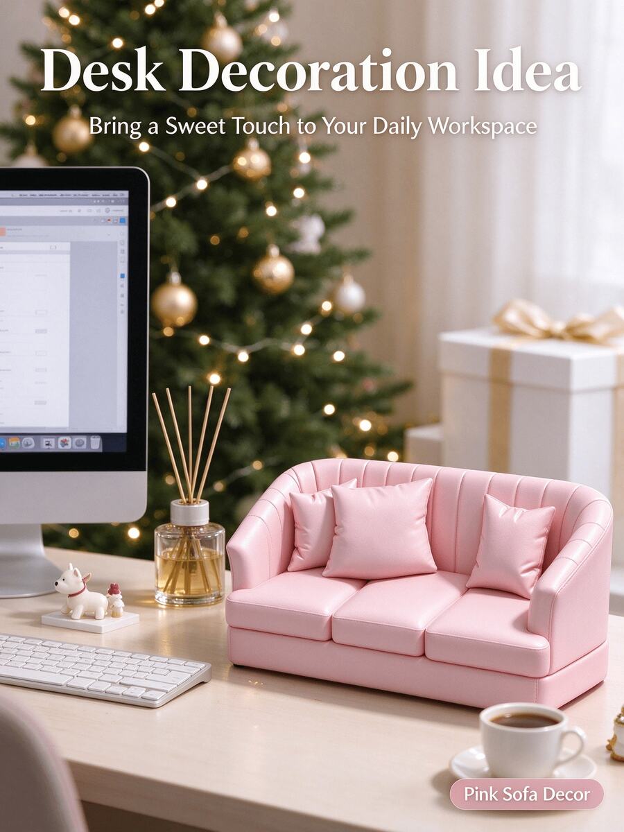 Hadiah Natal 1 Buah Sofa Mini 3 Dudukan Lucu untuk Meja, Dekorasi Meja Kantor Bertema Natal, Figur Sofa Kecil dengan Tekstur Realistis, Cocok untuk Pajangan Meja Kerja, Hadiah Liburan untuk Rekan Kerja - MultiWarna - View 1