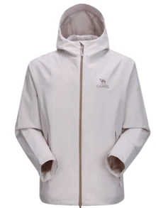 CAMEL CROWN Men's Lightweight Shell Jacket, Waterproof Windproof Hooded Rain Jacket, Outdoor Hiking Coat For Cycling, Camping, Running, Travel And Daily Wear - Gray Card - View 1