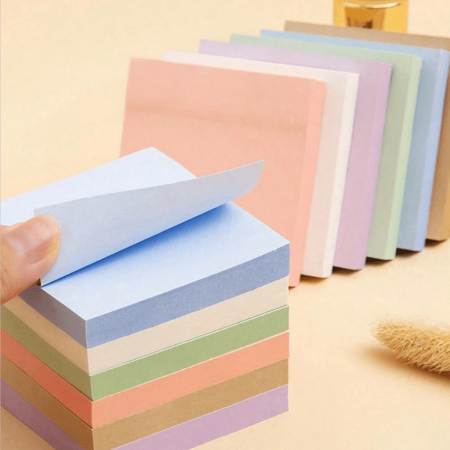 6 Packs Morandi Color Sticky Notes, 7.5 X 7.5 Cm (3 X 3 Inches), Suitable For Home, Office And Notebooks, 50 Sheets Per Pack - one-size - View 1