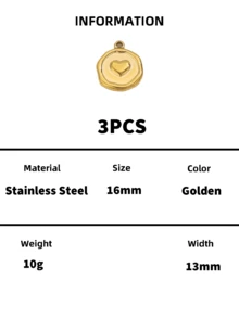 Stainless Steel 18K Gold Plated Embossed Multi‑Pattern Disc Pendants,Tarnish Resistant Waterproof DIY Jewelry Making Charms For Bracelets Necklaces - Multiple Styles - View 40