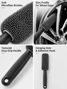 Soft Microfiber Car Wheel Cleaning Brush, Scratch-Free Rim And Tire Brush, Flexible Deep Cleaning Detail Tool, Multi-Function Wheel Brush For Sedan, Truck, SUV, Motorcycle, Washable And Reusable - Multiple Styles - View 7