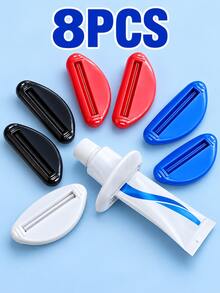 8Pcs Toothpaste Squeezer, 4 Colors Randomly Shipped, Manual Rolling Tube Wringer & Toothpaste Dispenser, Reusable No-Waste Squeezing Tool For Toothpaste & Face Wash, Bathroom, Kitchen, Dorm, Back To School & Halloween Gift - One Size - View 10