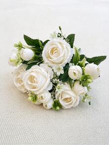 Artificial Flower Bouquet, Realistic Faux Floral Arrangement, Decorative Tabletop Ornament Craft, Suitable For Home Living Room, Dining Table, Wedding Backdrop, Party And Event Scene Decoration, Christmas Stocking Filler Gift - Multicolor - View 16