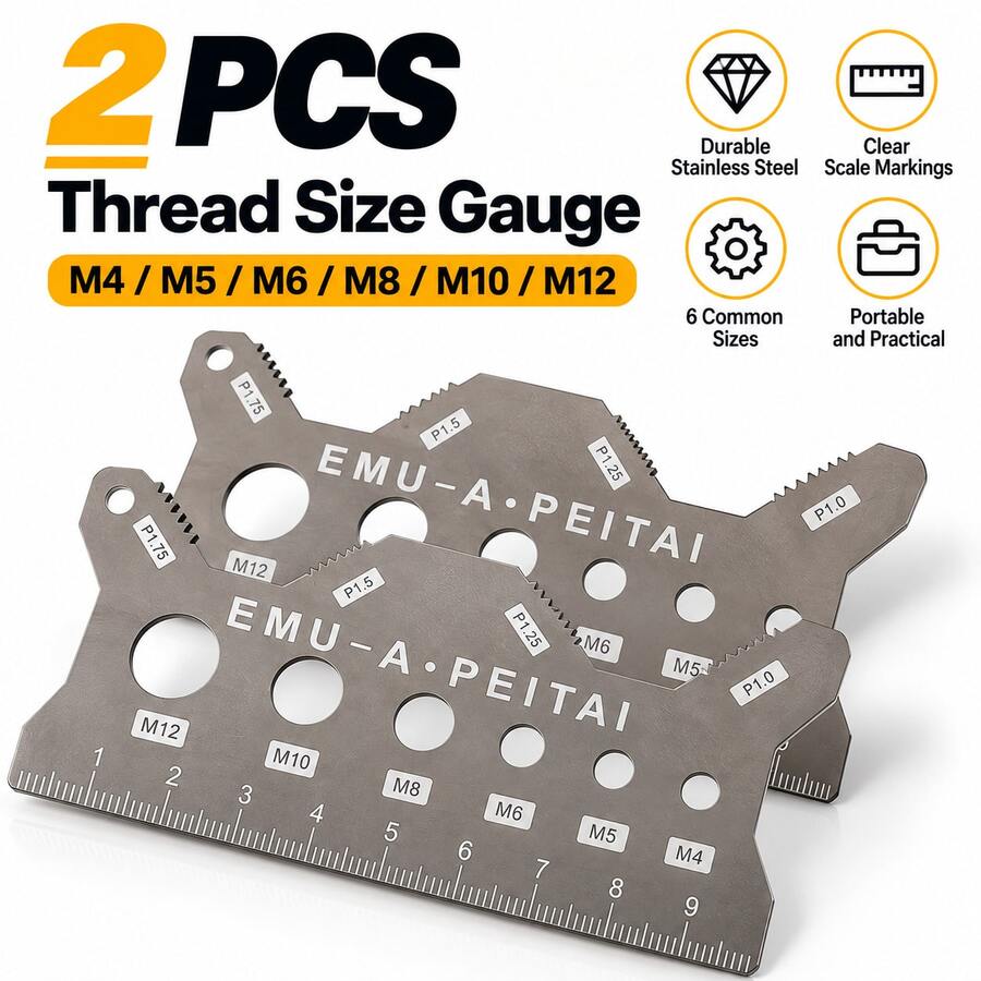 2pcs Screw And Nut Measuring Calipers, Precise Thread And Distance Measuring Tool, Stainless Steel Tube Material, High Strength, Good Elasticity, Wear-Resistant And Rust-Proof, Accurate Measurement
