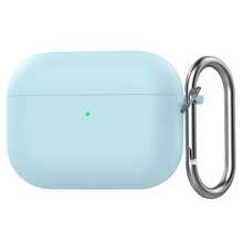1pc Rose Red Silicone Shell + Runway Round Buckle Earphone Case Compatible With Apple 1/2/3 Pro/Pro 2/Pro 3 Shockproof Protective Cover New 4th Generation - Light Blue - View 10