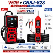 V519 OBD2 Scanner & CNBJ-823 Circuit Tester Combo, 2 Pieces Automotive Diagnostic Tool Kit, Engine Fault Code Reader, DTC Clear, Live Data, 6-24V Electrical Circuit Tester For Auto Repair Other Versions - A - View 1