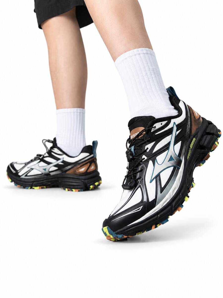 Mizuno Men's & Women's Water-Resistant Upper Dual-Density Midsole Arch Support Sports Running Shoes - Black and White - View 1