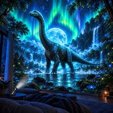Jurassic Dinosaur Projection Lamp, Tyrannosaurus Rex, Pteranodon, Pterosaur, Fantasy Dinosaur Theme LED Atmosphere Night Light, Suitable For Bedroom Bedside Decoration Atmosphere Light - Multicolor - View 2