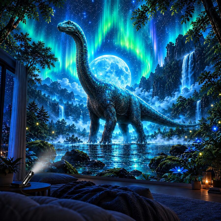 Jurassic Dinosaur Projection Lamp, Tyrannosaurus Rex, Pteranodon, Pterosaur, Fantasy Dinosaur Theme LED Atmosphere Night Light, Suitable For Bedroom Bedside Decoration Atmosphere Light