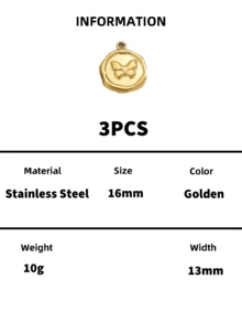 Stainless Steel 18K Gold Plated Embossed Multi‑Pattern Disc Pendants,Tarnish Resistant Waterproof DIY Jewelry Making Charms For Bracelets Necklaces - Multiple Styles - View 37