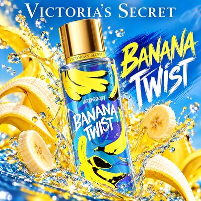 Victoria's Secret Banana Twist 250 ml Body Mist para Mujer – Bruma Corporal, Aroma Frutal Tropical a Plátano, Fragancia Fresca