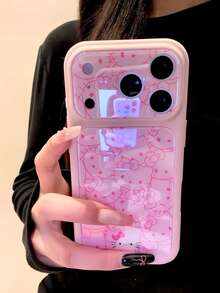 SANRIO 時尚清新波點粉色可愛 Melody 兔子 KT 二合一手機殼，全包覆波點圖案手機殼，高品質高評價，適用於 Apple 18 Pro Max 17 16 15 14 13 12 11 Pro Max 16 15 14 Plus，極簡創意防摔後蓋 - 彩色 - 查看 4