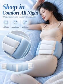 Soft Waist Support Cushion, Wraparound Lumbar Pillow For Side Sleeping & Back Sleeping, Bed Rest Support Accessory, Comfortable Sleep Pillow, Mother's Day Christmas Birthday Gift - Multi-color - View 1