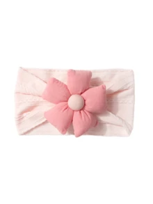 1pc New Solid Color Jacquard Headband Cute Five-Petal Flower Fashionable Soft Thin Hair Accessory - Multicolor - View 27