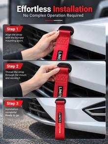 Car Decorative Tow Strap For Front/Rear Bumper, Heavy Duty Nylon Racing Trailer Belt, Universal Fit For JDM & Off-Road Vehicles - A - View 8