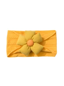 1pc New Solid Color Jacquard Headband Cute Five-Petal Flower Fashionable Soft Thin Hair Accessory - Multicolor - View 18