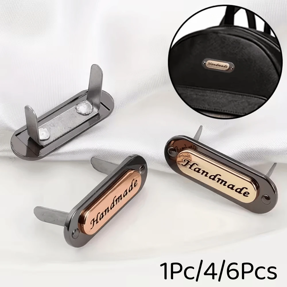 1Pc/4/6Pcs Handmade Metal Letter Buckle Accessories For Bags And Wallets - Vintage Style Universal Accessories, Handbag Decoration, Leather Wallet Hardware, Nostalgic Fashion Accent, High-Quality Hardware, Accessory Makers, Fashion Enthusiasts