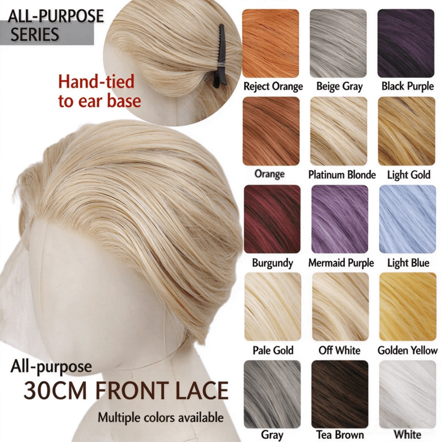 13*4 Lace Front Wig, 12 Inch Unstyled Synthetic Lace Wig, Pre-Treated Heat Resistant Wig, Basic Foundation Wig For Cosplay Character Styling