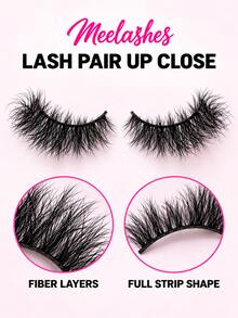 7 Pairs Left & Right Distinguished Full Set False Eyelashes, Realistic Fluffy Voluminous Thick Curly Lashes, European & American Heavy Makeup Style, Easy To Wear For Beginners - View 3