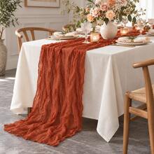 10 Pack Terracotta Cheesecloth Table Runner, Soft Sheer Gauze Fabric, Boho Rustic Table Decor For Wedding Reception, Bridal Shower, Baby Shower, Birthday Party, Thanksgiving, Holiday Events, Farmhouse Dining Table, Table Centerpiece And Home Decor - Multicolor - View 3