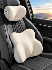 Car Lumbar Support Pillow And Headrest Cushion Set, Ergonomic Waist Back Support With Neck Pillow, Adjustable Car Seat Cushion, Suitable For Driving, Travel, Driver Seat, Passenger Seat And Car Interior - Multicolor - View 12