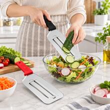 4/3/2/1pc Stainless Steel Double Blade Vegetable Slicer & Julienne Shredder - Multicolor - View 3
