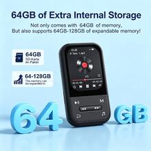 64GB MP3 Player, Bluetooth 5.3 Music Player With Clip, HiFi Sound Digital Music, Built-In HD Speaker, FM Radio, Voice Recorder, Earphones Included, MP3 Player For Kids - View 5