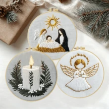 طقم تطريز 15x15 سم/5.9 بوصة مجموعة DIY مع نمط أفضل التمنيات. للمبتدئين البالغين. يتضمن القماش والتعليمات والحلقة والإبر والخيوط. هدية رائعة للأصدقاء/العائلة. ديكور فني للمنزل أو المكتب. - أطيب التمنيات - مشاهدة 2