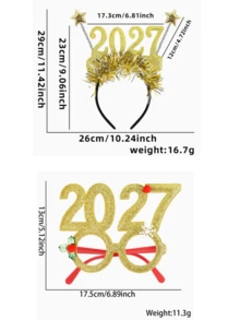 6/2pcs 2027 Christmas Costume Accessory Set, Includes Star Headband And Decorative Glasses, Suitable For Christmas Decoration, Holiday Party And Atmospheric Photo Props, Applicable For Christmas, Theme Party And New Year Party - Multicolor - View 15